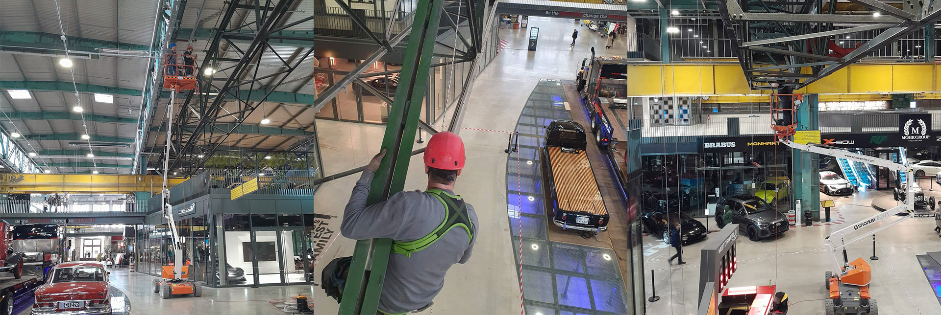 Montagearbeiten in einer Industriehalle